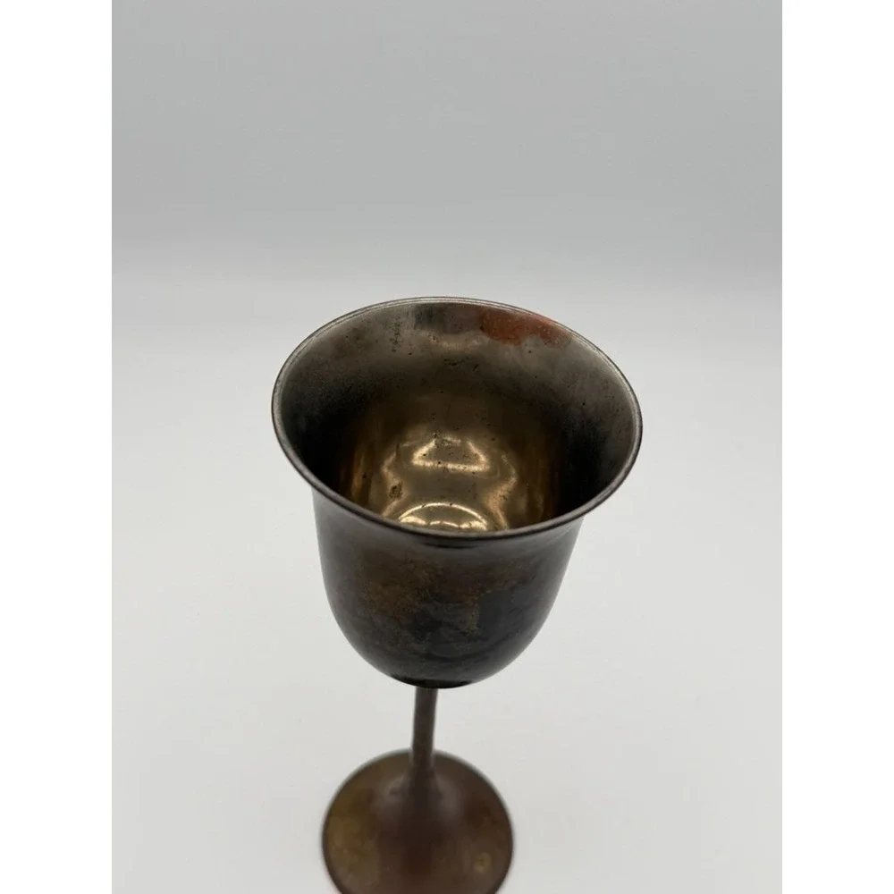 Vintage Brass Goblet Chalice 6